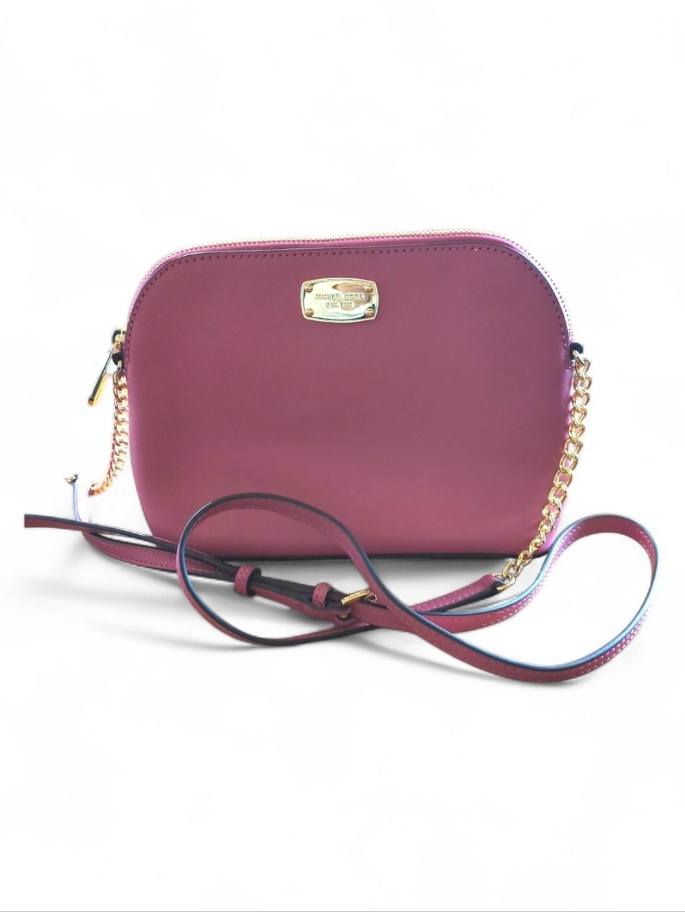 MICHAEL Michael Kors Rose Pink Leather Chain-Trim Crossbody